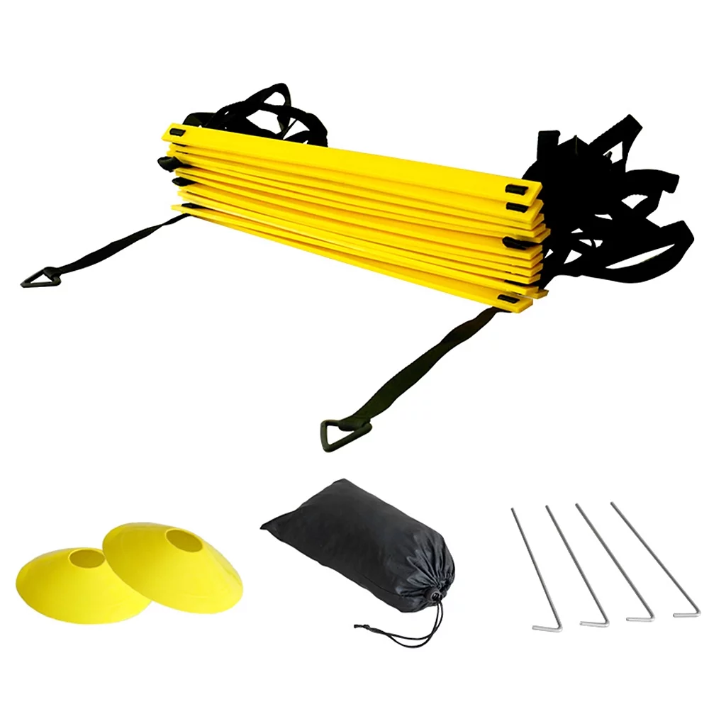 Football Speed Training Kit - Includes 12-Rung Ladder, 12 Cones, 4 Stakes - Ideal for Basketball, Baseball, Hockey Training