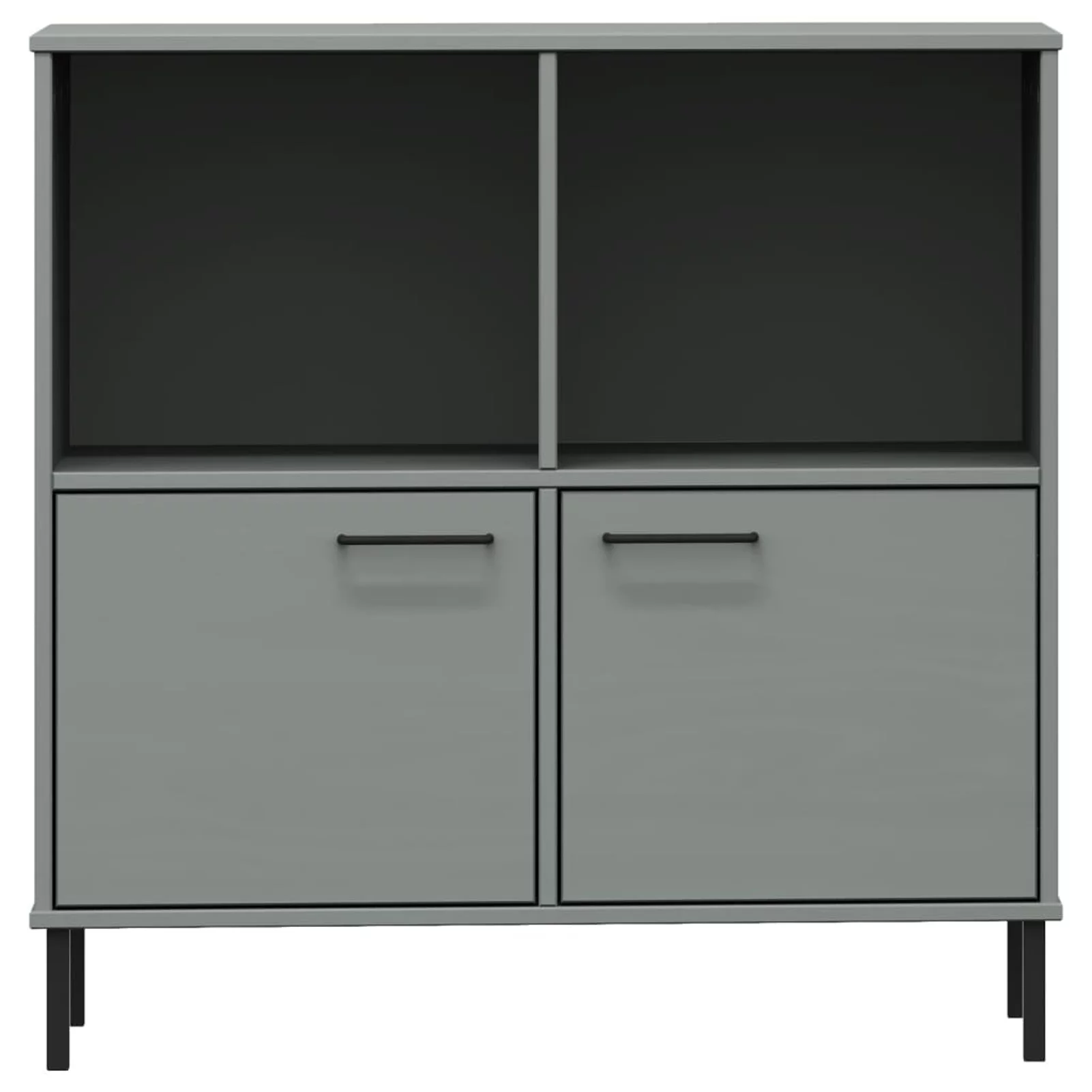 Andoer Bookcase with Metal Legs Gray 35.4