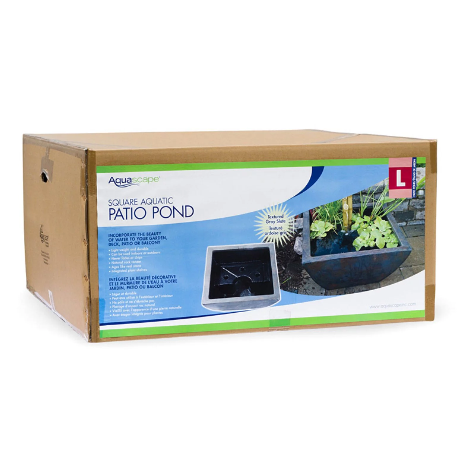 Aquascape 78050 Patio Pond - Square - Textured Gray Slate - Medium