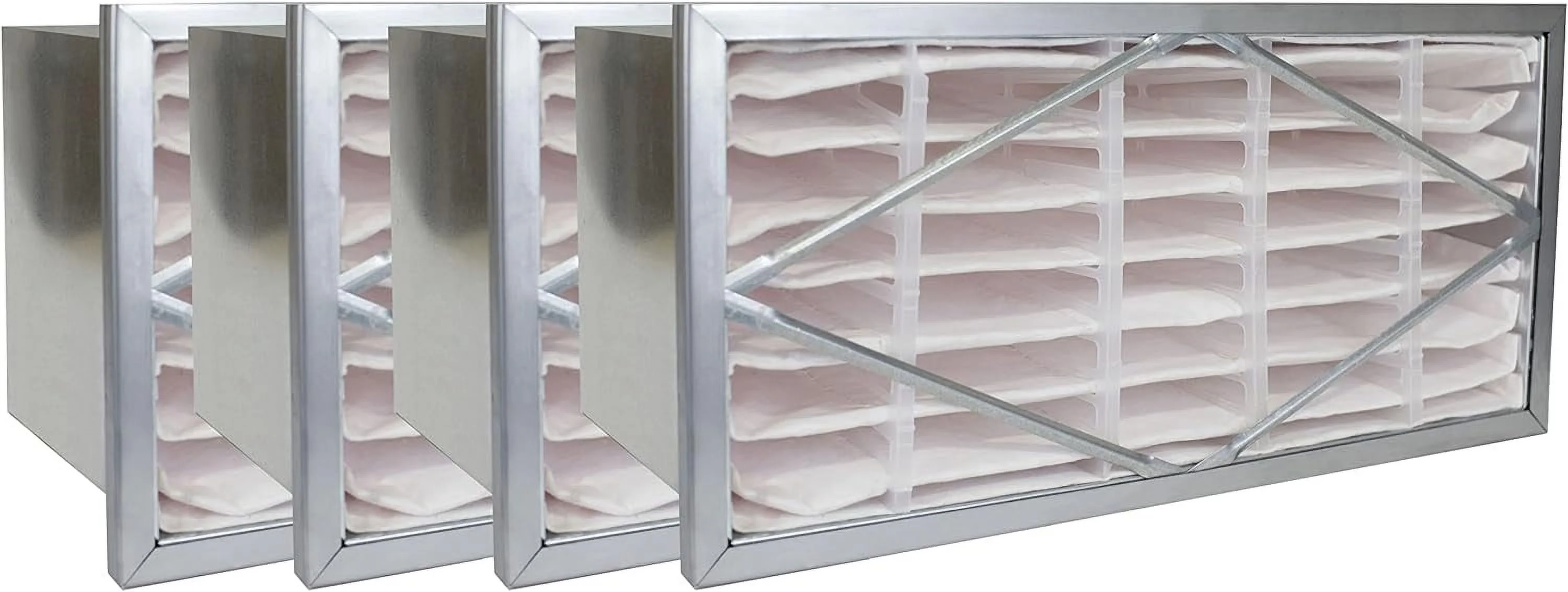 Filterbuy 12x24x12 Air Filter MERV 13, Header Rigid Cell Filters HVAC Replacement (4-Pack)