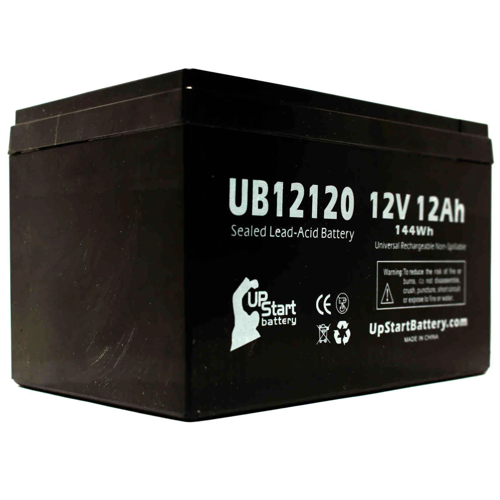 3x Pack - Compatible Quickie P11 Battery - Replacement UB12120 Universal Sealed Lead Acid Battery (12V, 12Ah, 12000mAh, F1 Terminal, AGM, SLA) - Includes 6 F1 to F2 Terminal Adapters