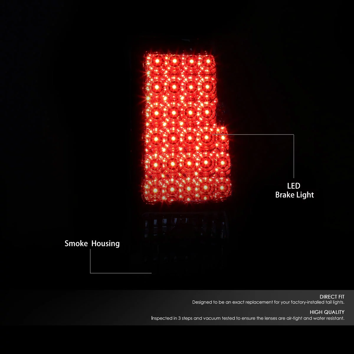 DNA Motoring TL-CSIL99-LED-CH-SM For 1999 to 2003 Chevy Silverado / GMC Sierra Pair of Chrome Housing Smoked Lens LED Brake Tail Lights 00 01 02