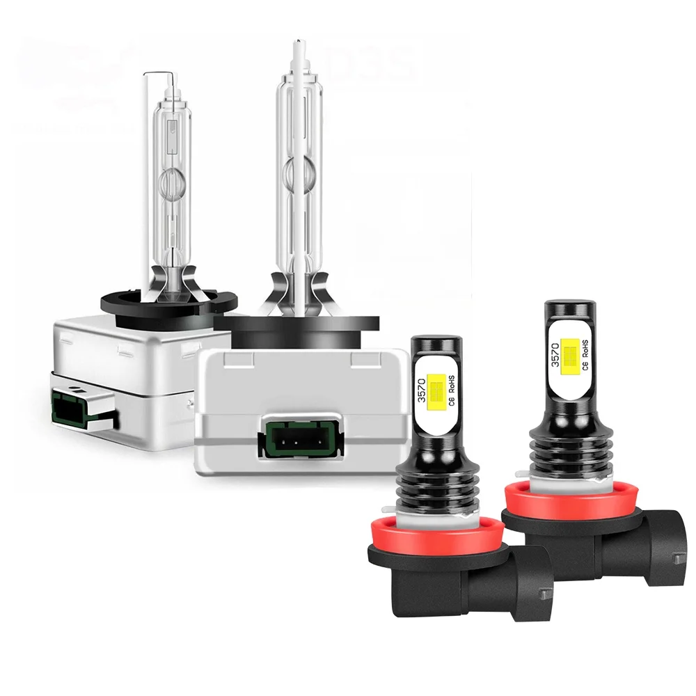 FZPJJNB For Ford Mustang 2008-2017 D3S H11 HID Headlight Bulb High/Low+LED Fog Light Kit Y03