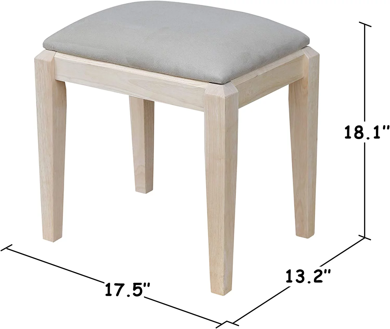 International Concepts Unfinished Vanity Bench, Unfinished