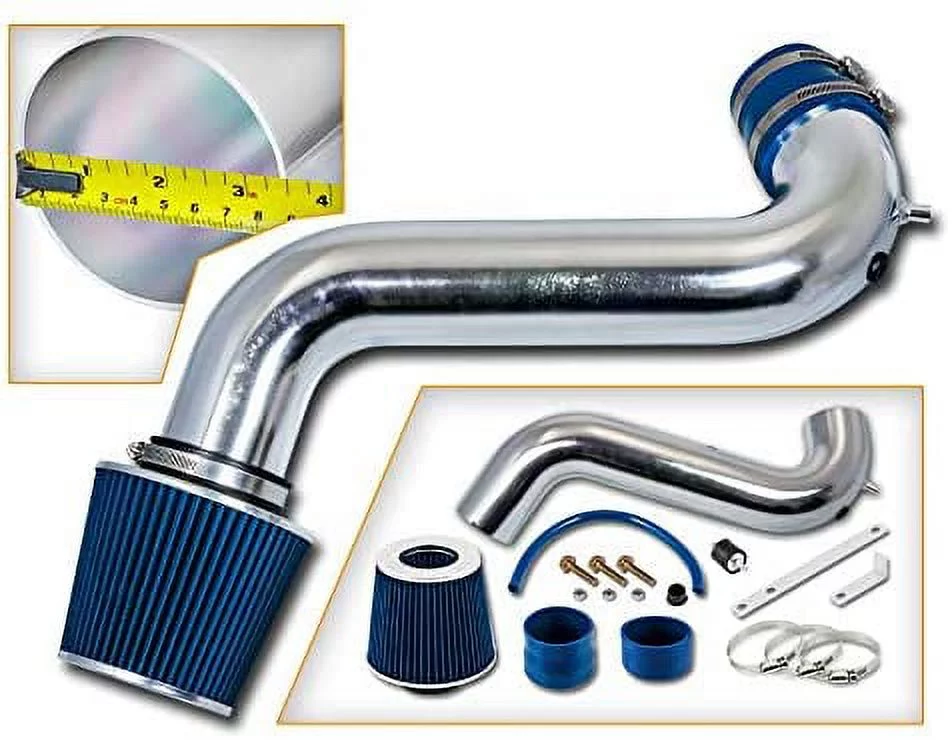 Rtunes Racing Short Ram Air Intake Kit + Filter Combo BLUE Compatible For 02-07 Dodge Ram 1500 2500 3500 3.7L V6 / 4.7L V8