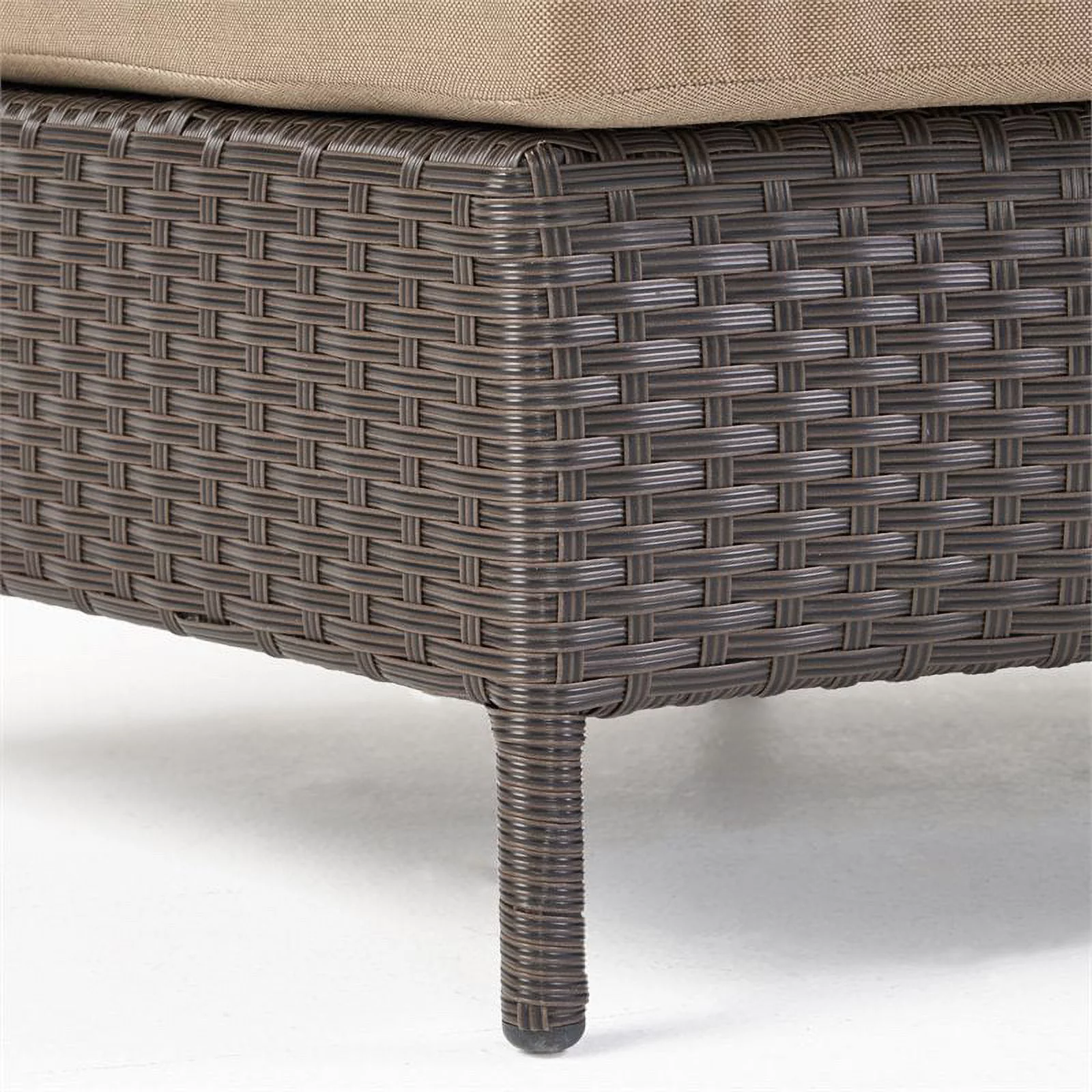 Noble House Newton 8 Seater Round Wicker Sectional Sofa Set Dark Brown/Beige