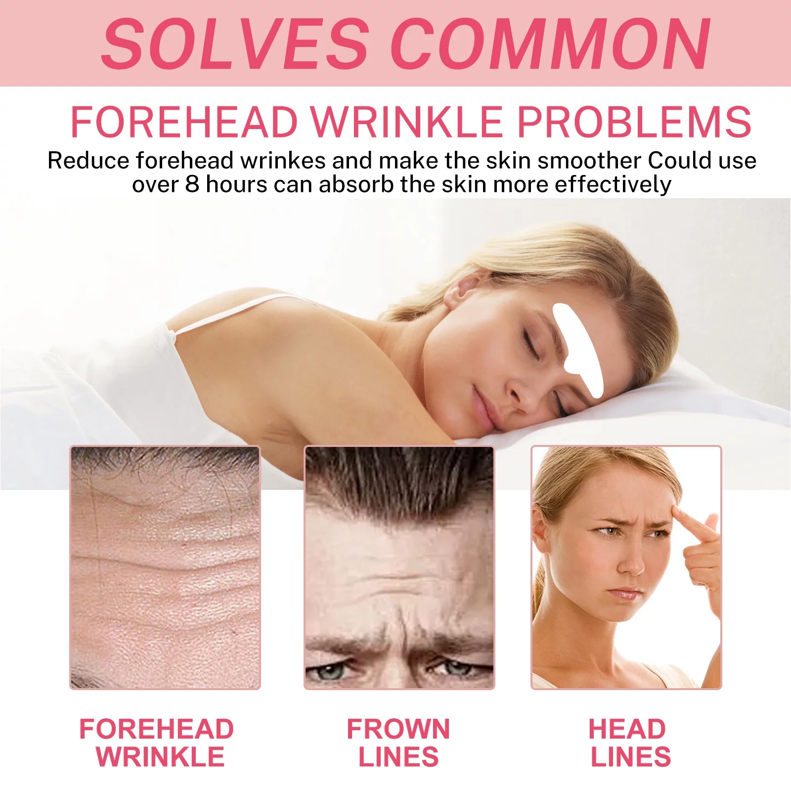 Anti Wrinkle Forehead Pad, Anti Wrinkle Patches, Frownies Facial Patches, Forehead Wrinkle Skin Moisturising 5pcs/bag