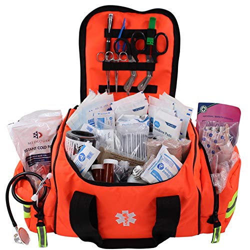 Luminary Modular First Responder Bag Large Capacity Fully Stocked Medical Supplies EMS EMT Paramedic First Care Provider Reflective Trauma Kit