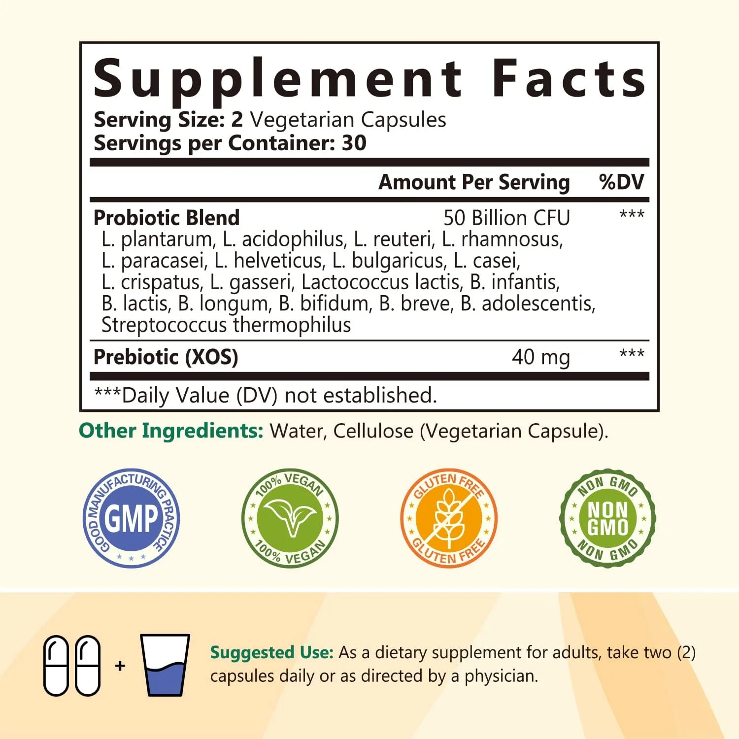 NatureMyst Probiotics 50 Billion per Serving, 18 Probiotic Strains, 60 Veggie Capsules - Non-GMO, Gluten Free