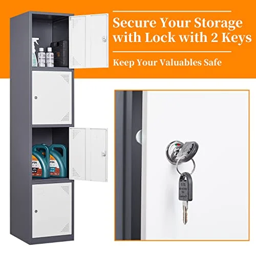 Anxxsu Metal Locker with 4 Doors, 71