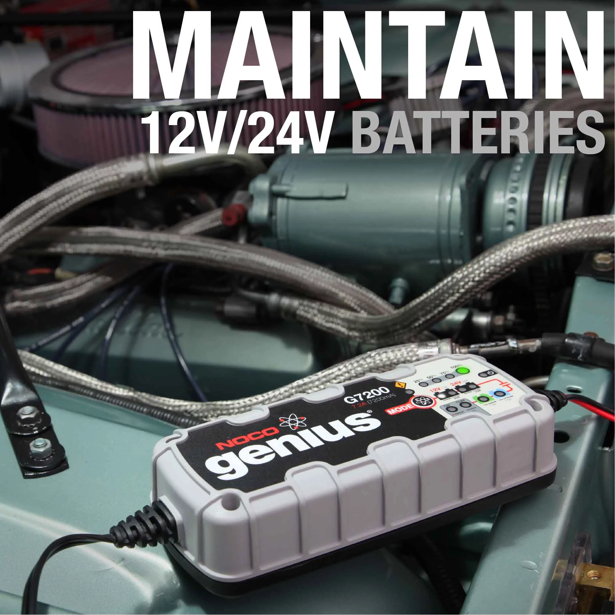 NOCO Genius G7200 12V/24V 7.2 Amp Battery Charger and Maintainer