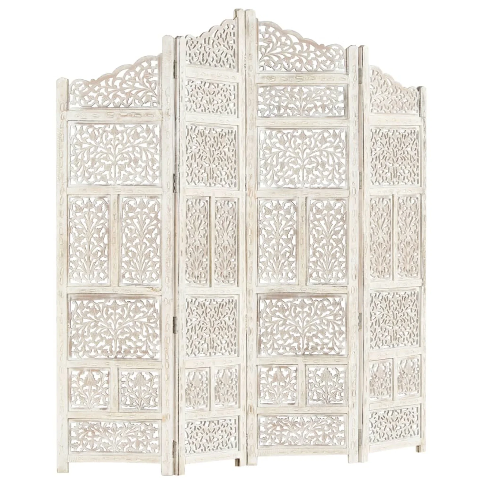 ametoys Hand carved 4-Panel Room Divider White 63