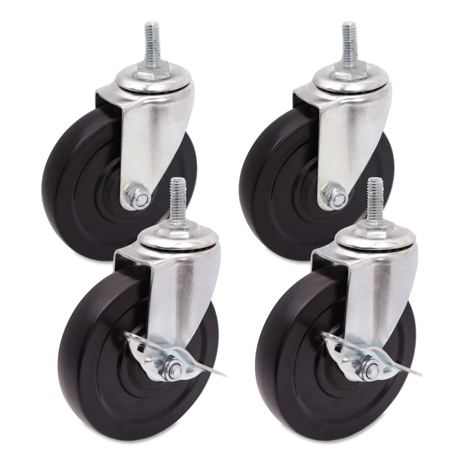 Alera SW690004 4 in. Wheel Grip Ring K Stem Optional Casters for Wire Shelving - Gray/Black (4/Set)