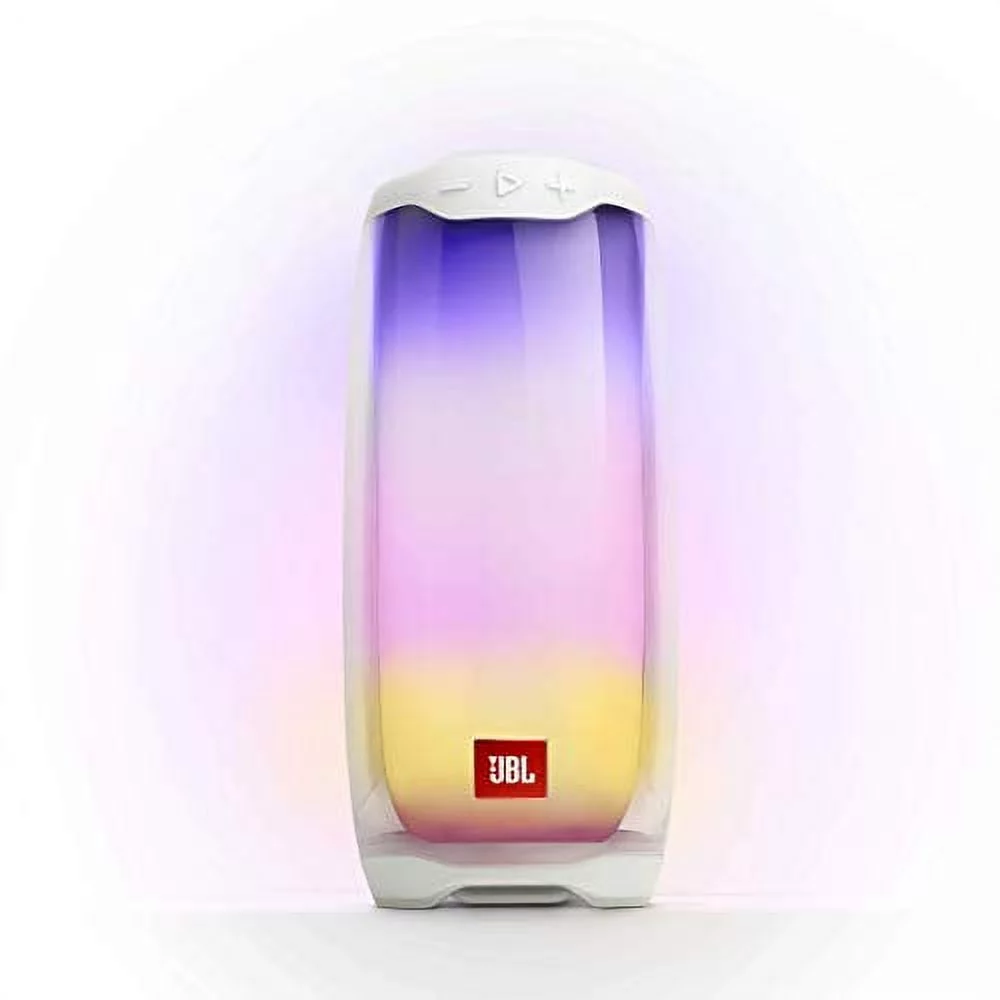 Restored JBL Pulse 4 Waterproof Portable Bluetooth Speaker with Light Show - White (Refurbished)