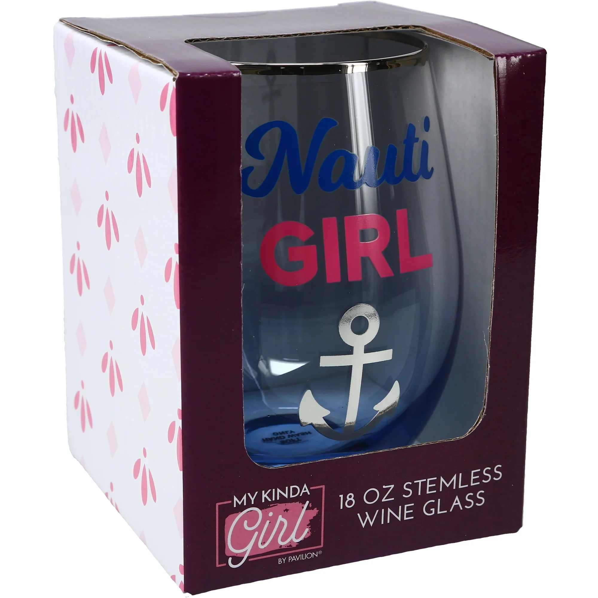 Nauti Girl 18 oz Stemless Wine Glass