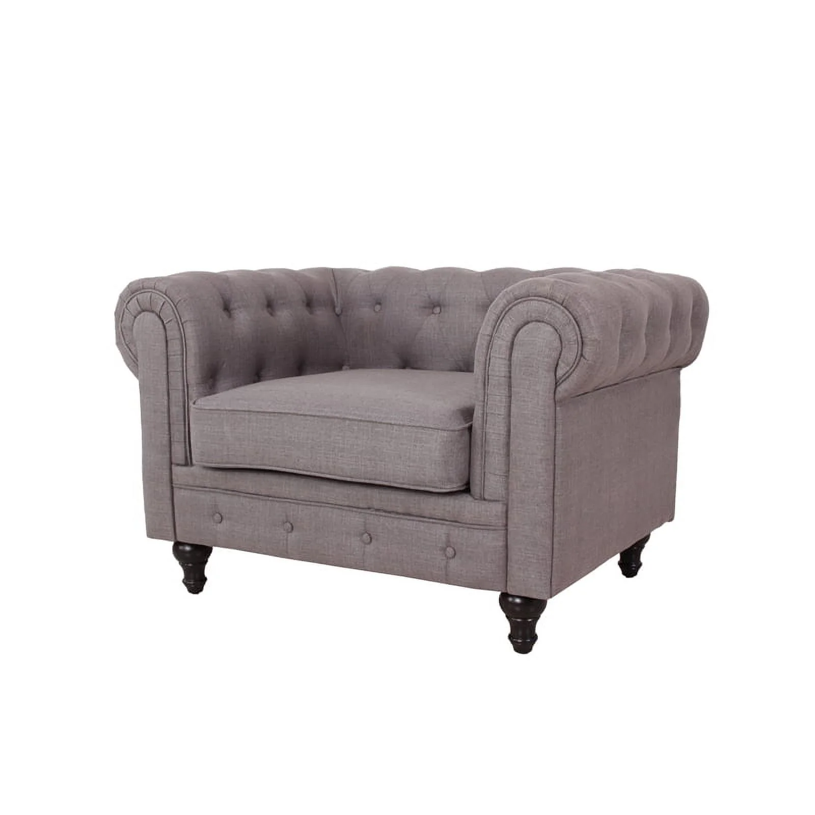 Home Square 2 Piece Set with Living Room Loveseat and Chair in Gray