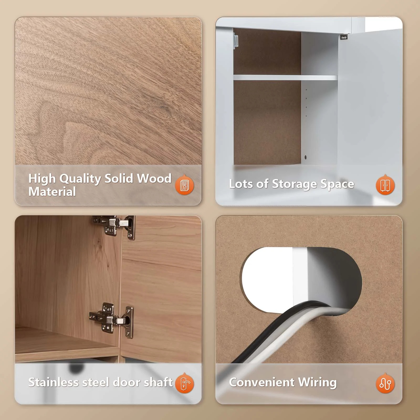 Auseo 60'' Electric Fireplace Mantel，Remote Control, Adjustable LED Flame, Free Standing Fireplace（PECAN）