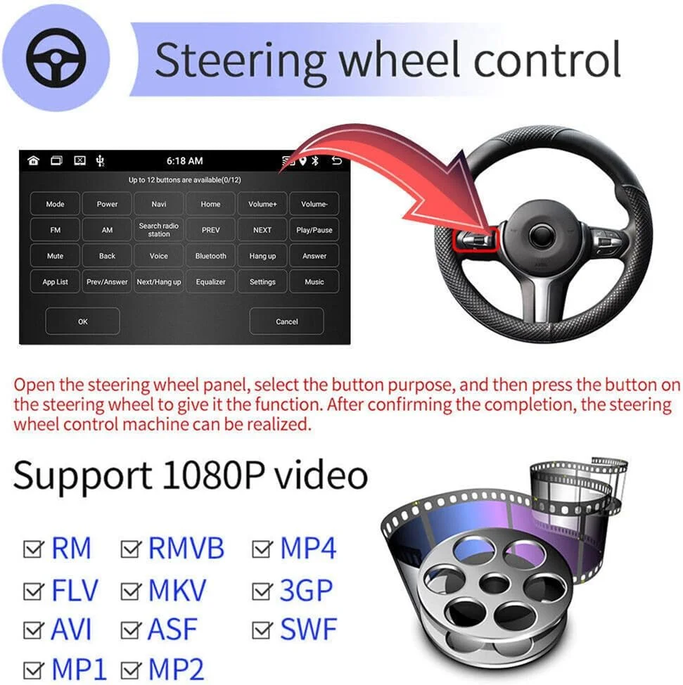 THONZER Android 11.0 Double Din Car Stereo for Toyot-a Camry 2000-2006 9 Inch HD Touchscreen in-Dash GPS Navigation with CarPlay Android Auto Bluetooth/FM Radio/RDS/WiFi/Mirror-Link(2G+32G)