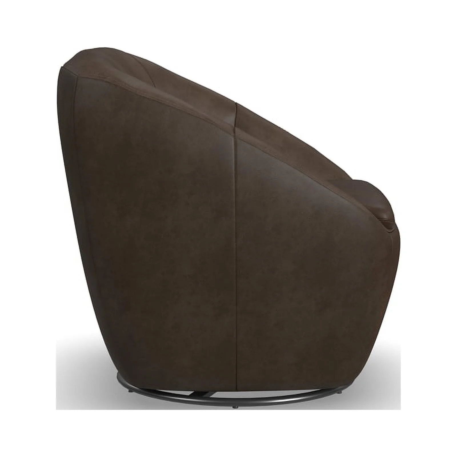 Home Square Leather Swivel Chair in Medium Brown Finish - Set of 2