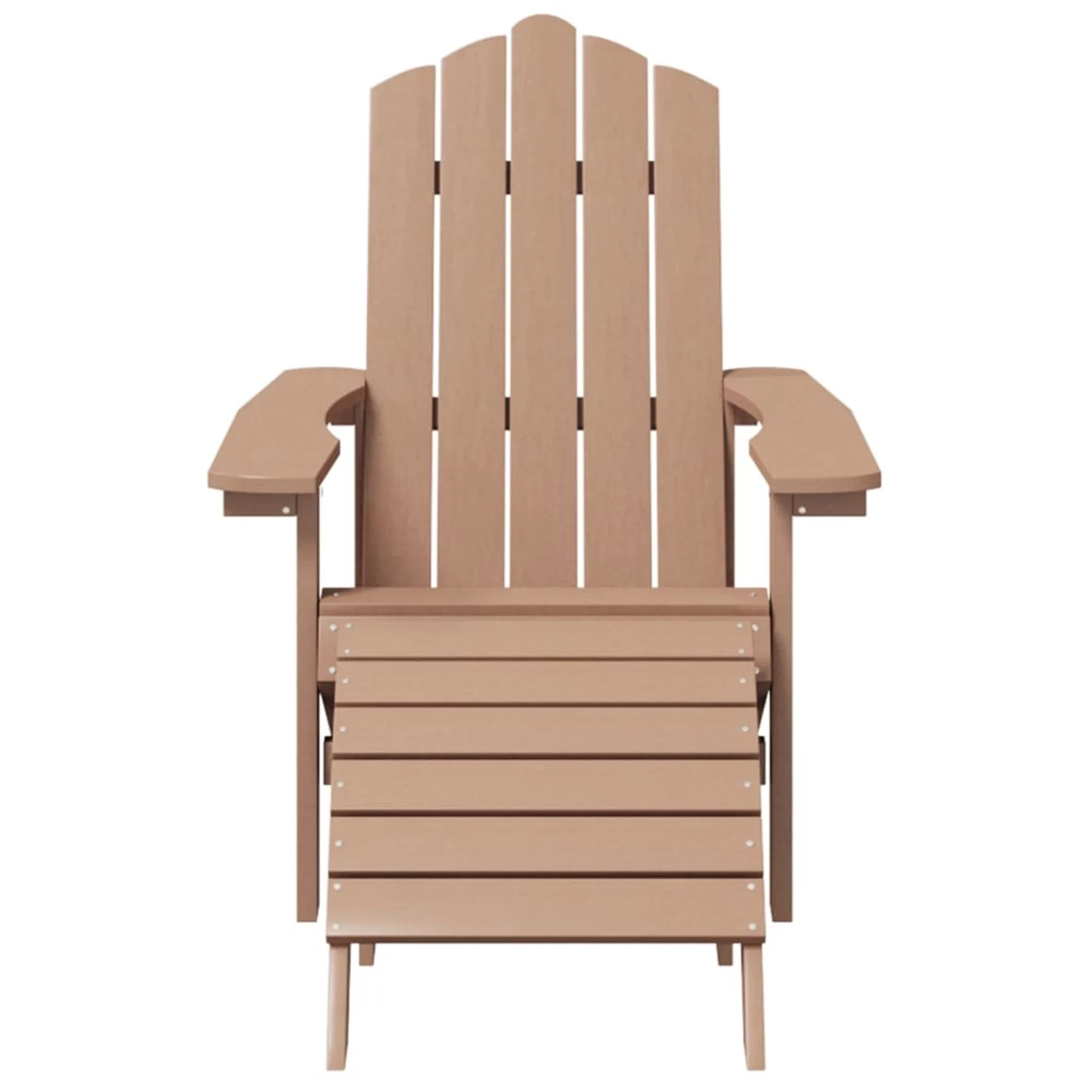 OWSOO Patio Adirondack Chair with Footstool HDPE Brown