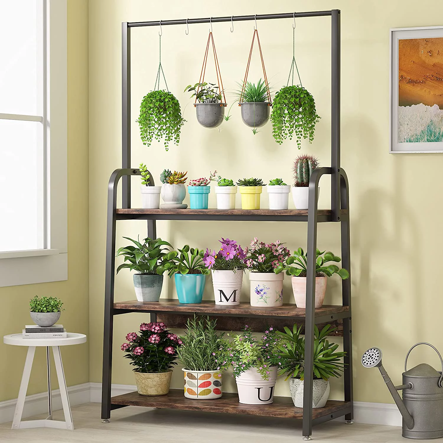 Tribesigns 3-Tier Hanging Plant Stand Shelf Indoor, Large Multiple Flower Pot Holder Rack, Ladder Plant Display Stand Organizer for Garden Balcony Living Room
