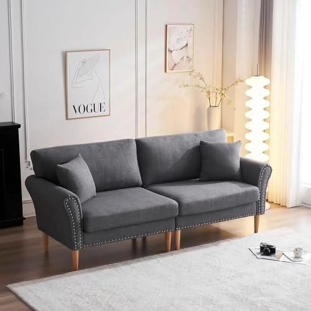 xrboomlife 83" Sofa Couch Comfy Loveseat Sofa Mid-Century Living Room  Beige Sofa with  Decor 3-Seat Sofa for Living Room  Bedroom  Apartment  Office