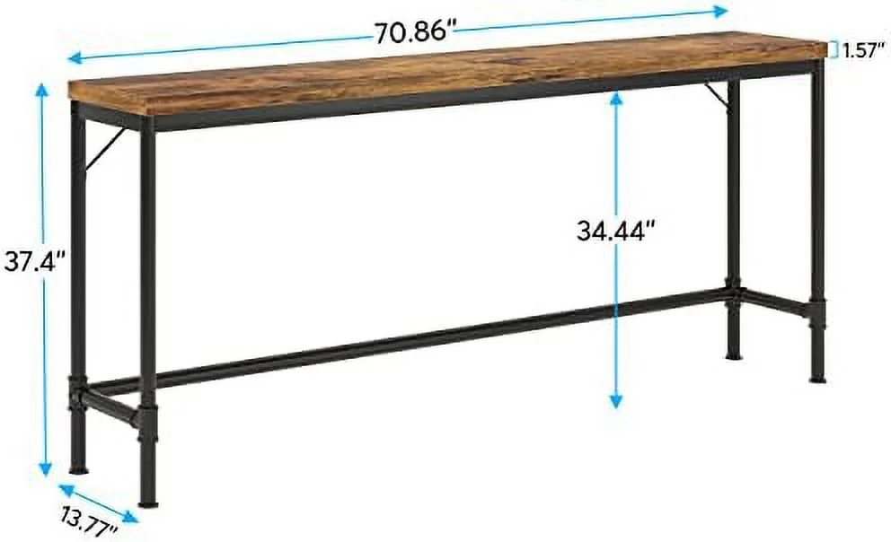 ZFGSUIJN 70.9 Inch Extra Long Console Table  Narrow Sofa Table Behind Couch  Rustic Entryway Hallway Table Industrial Height  Table for Living Room