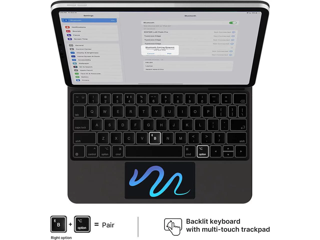 Magnetic Floating Keyboard Case for iPad 10th Generation 10.9 inch 2022, Slim Wireless Bluetooth Keyboard Cover with Multi-Touch Trackpad, Backlight