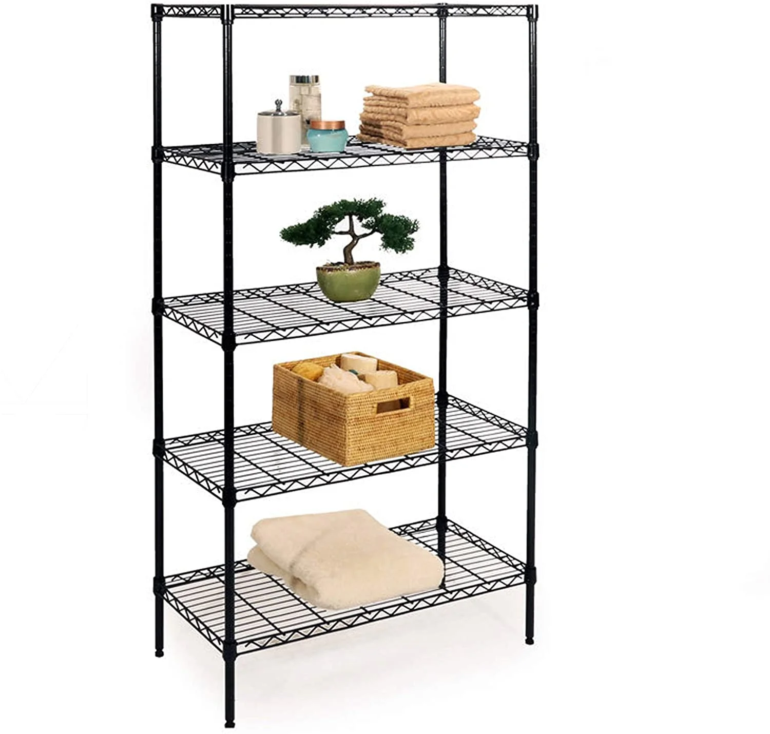 U-SHARE  5-Tier Black Epoxy Steel Wire Shelving, 30