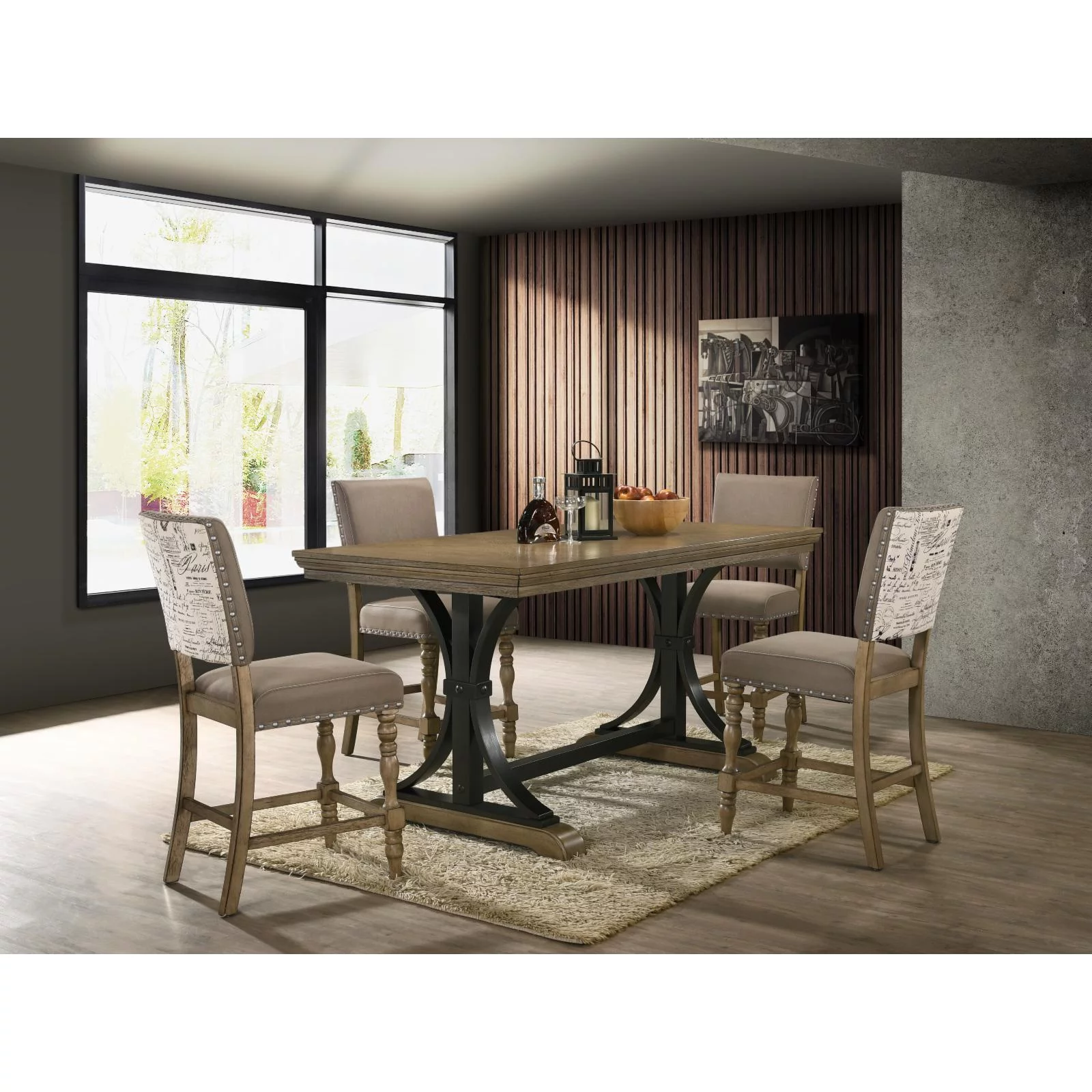 Roundhill Furniture Birmingham 5-piece Counter Height Dining Set