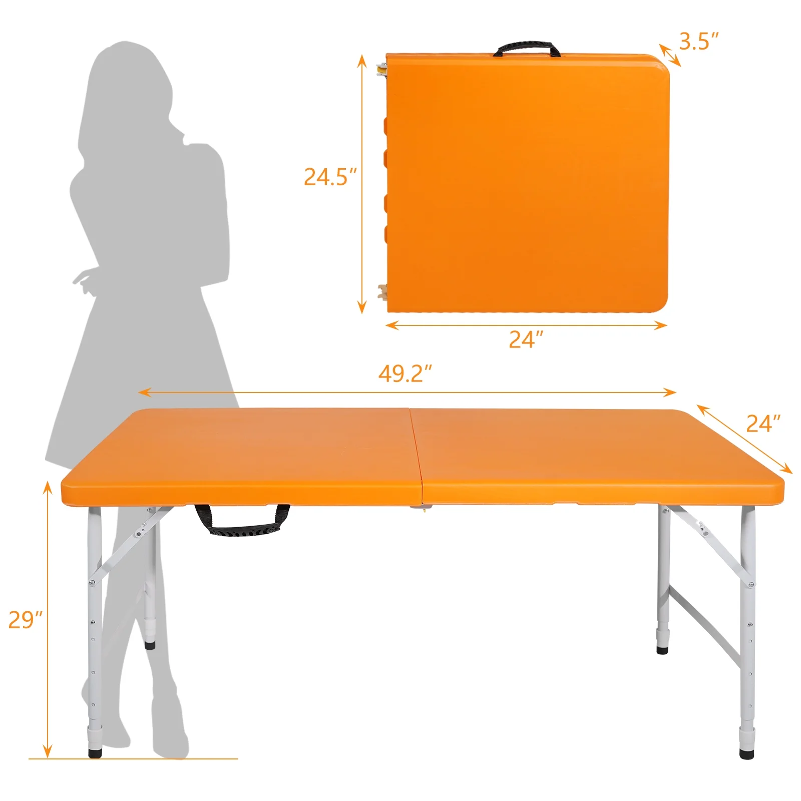 4ft Portable Folding Table Indoor&Outdoor Maximum Weight 135KG Foldable Table for Camping