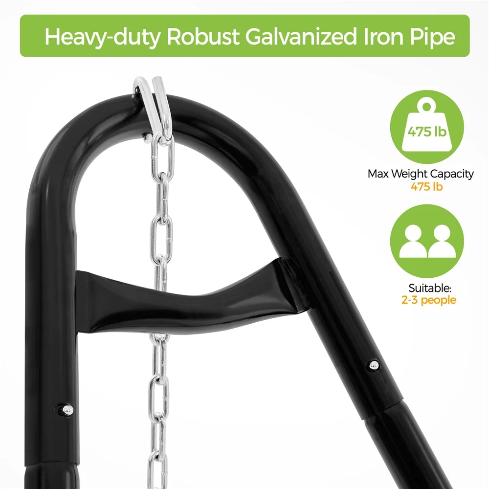 Topeakmart Steel Hammock Stand with Anti-slip Foot Pads, Black