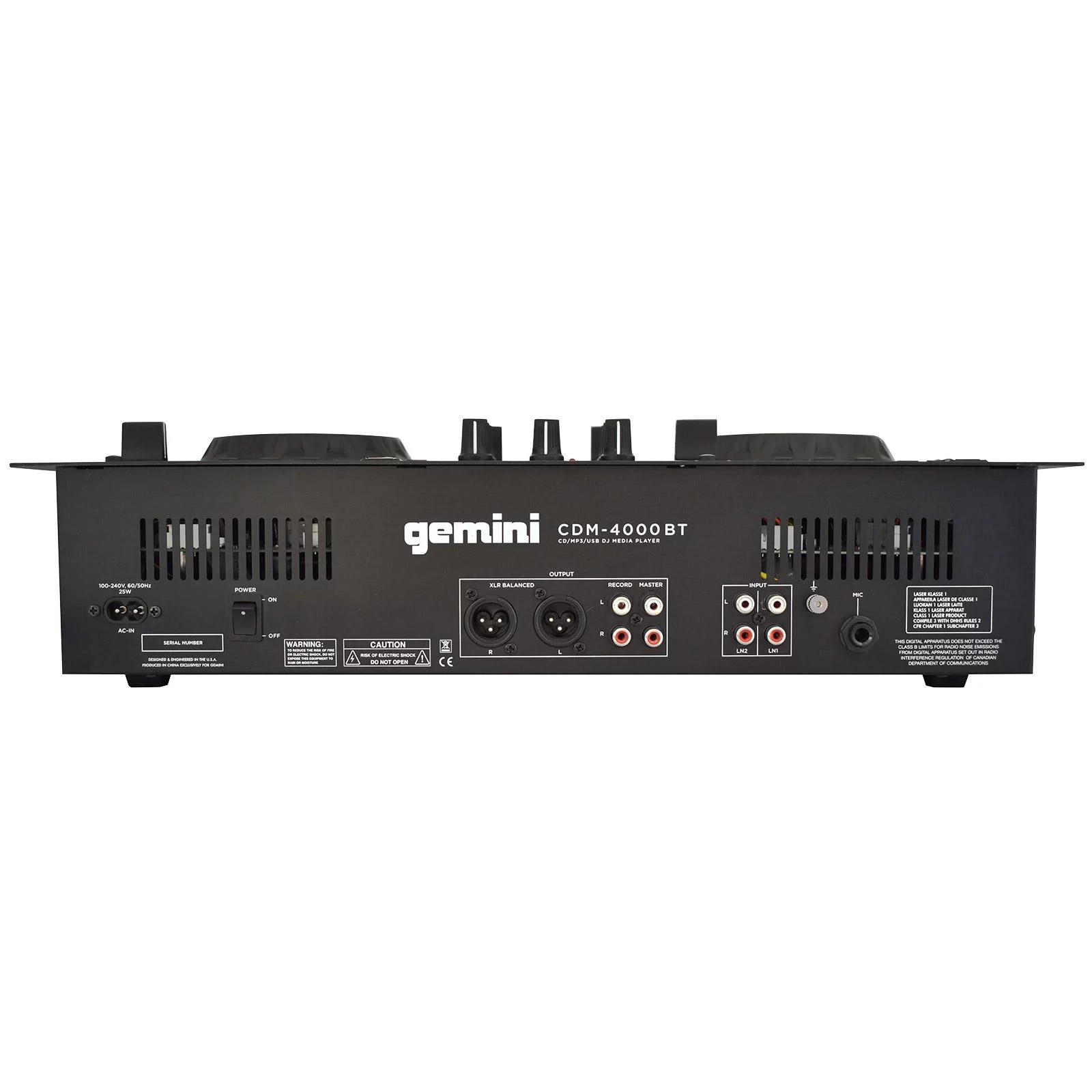 Gemini CDM-4000BT CD/MP3/USB Bluetooth Media Player with Single Channel Wireless Microphone System Package