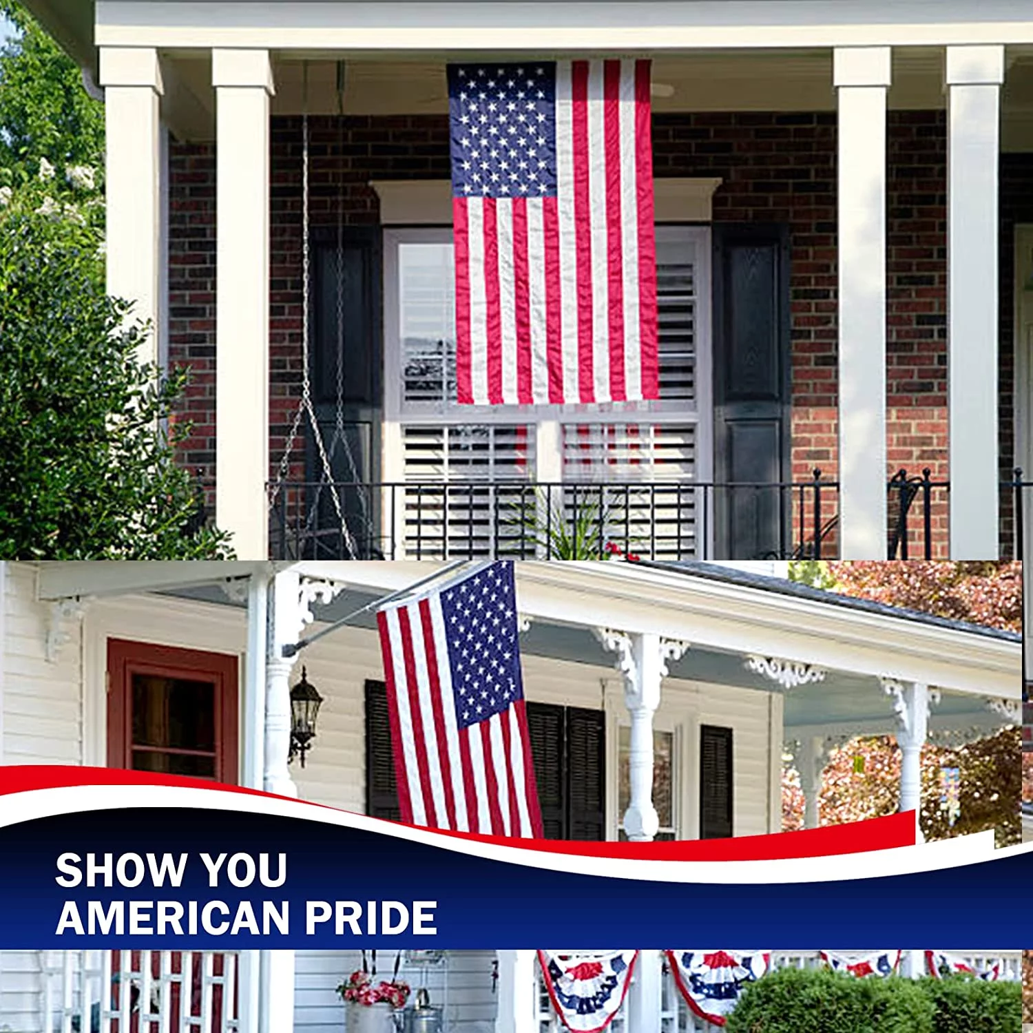 US TOPFLAGS U.S 4' x 6' American Flag Outdoor Heavy Duty - Embroidered Star USA 4x6 foot Flags - Longest Lasting US Made from Nylon Sewn Stripes Indoor With 2 Brass Grommets