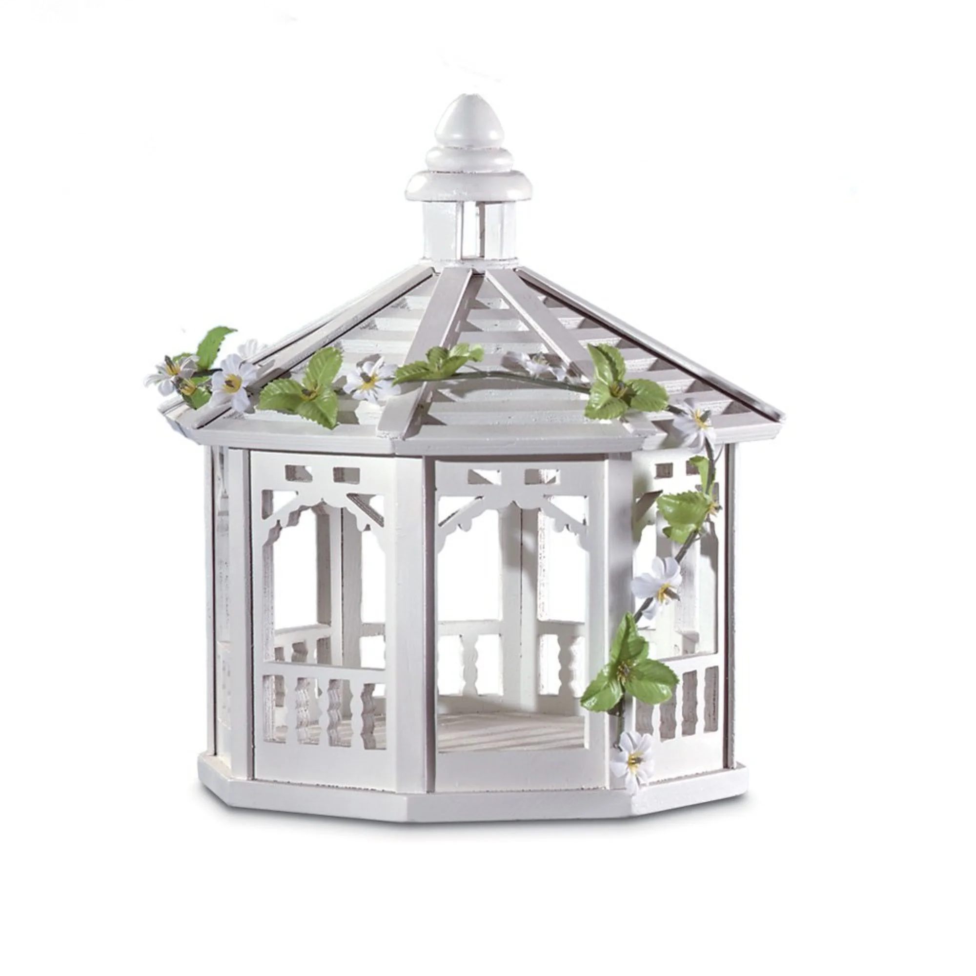 Smart Living Company 30209 10.5 Inch White Gazebo Bird Feeder with Vines, No Size