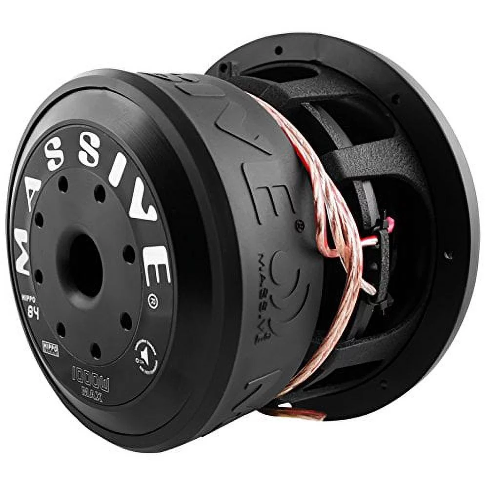 Massive Audio Hippo84 - 8 Inch Car Audio 1,000 Watt Hippo Series Competition Subwoofer, Dual 4 Ohm, 2.5 Inch Voice Coil