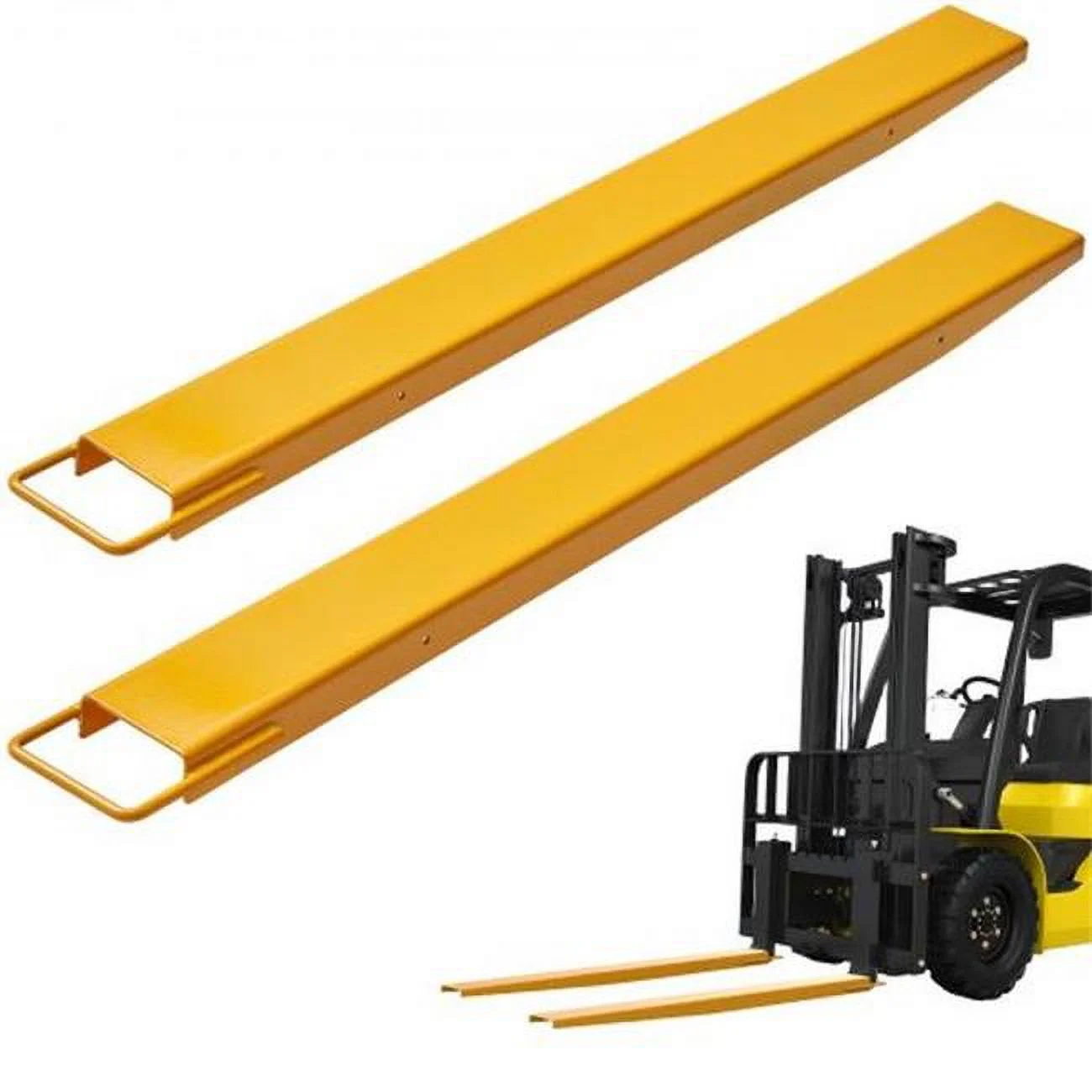 Vevor  4.5 x 60 in. Heavy Duty Carbon Steel Pallet Fork Extension for Forklifts, Yellow - Pack of 2