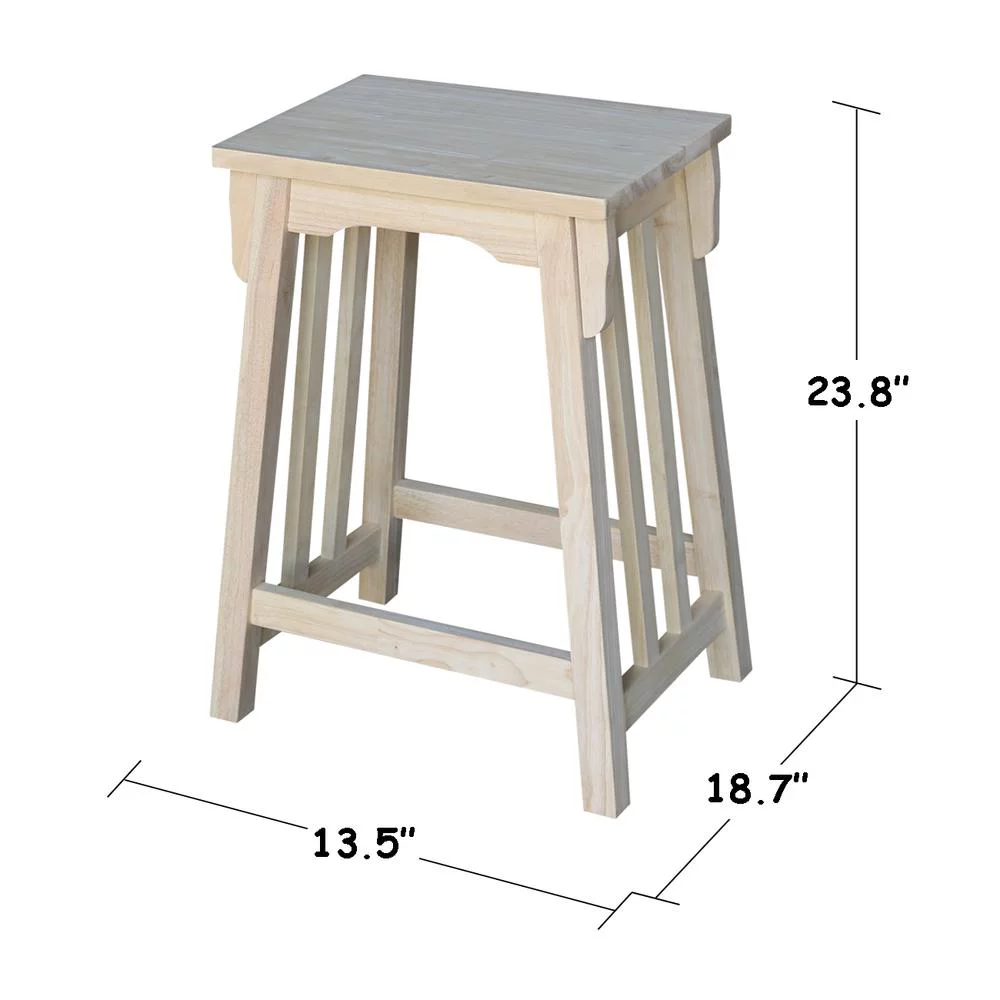International Concepts Wood Slat Back Aspen Counter Height Panel Stool - Unfinished - 24