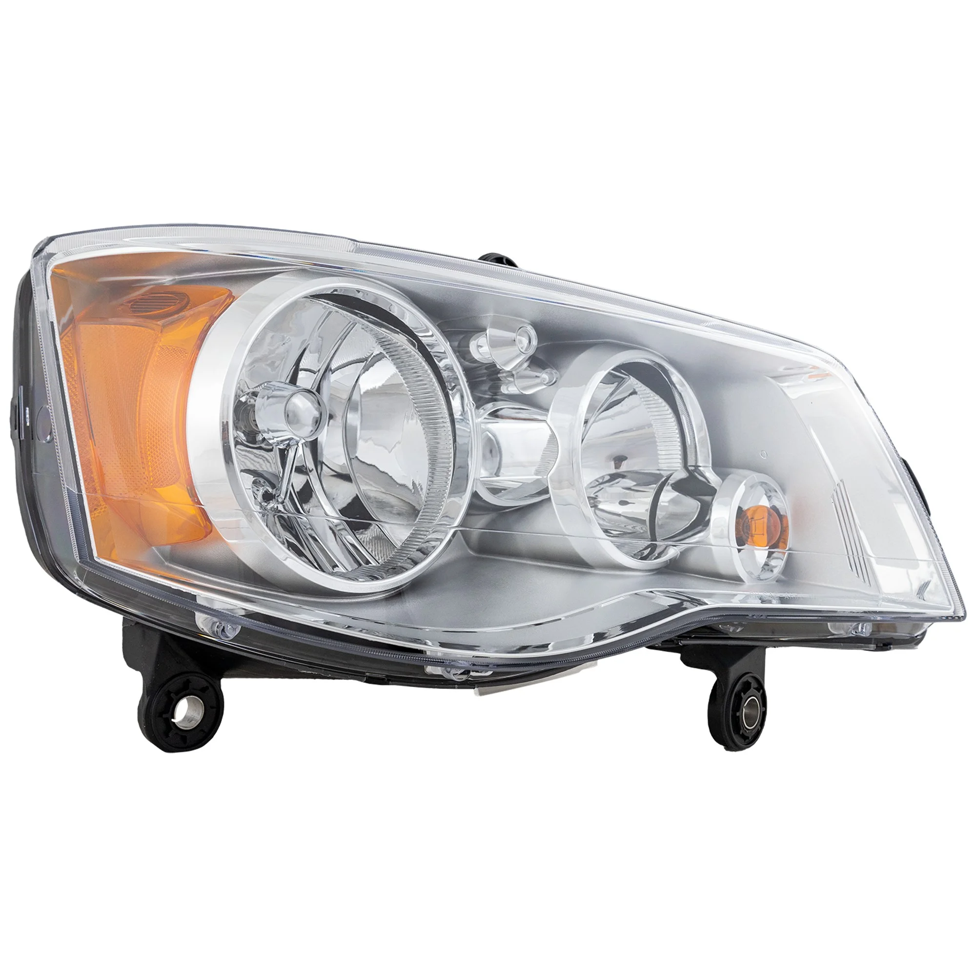 Headlight Compatible with DODGE GRAND CARAVAN 11-18/TOWN AND COUNTRY 08-16 RH Assembly Halogen Chrome Interior