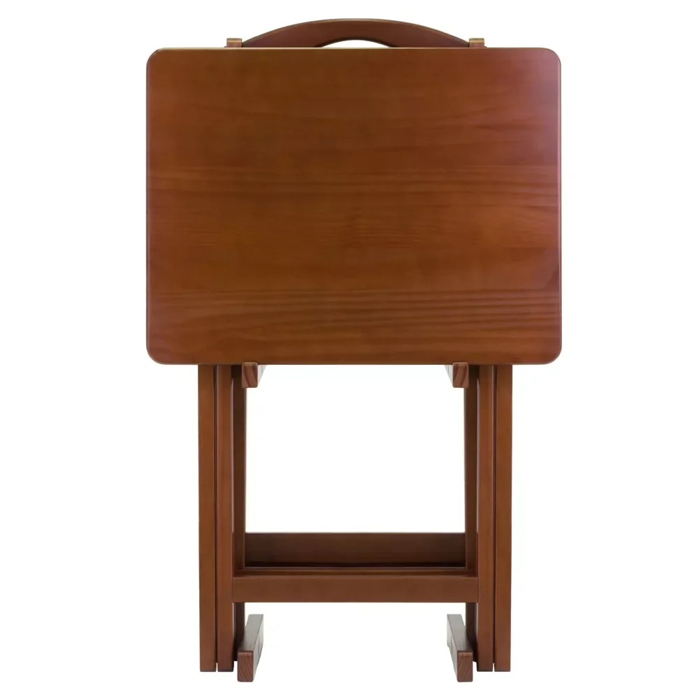 LZY 5pc Alex Snack Table Set Walnut Brown - Winsome