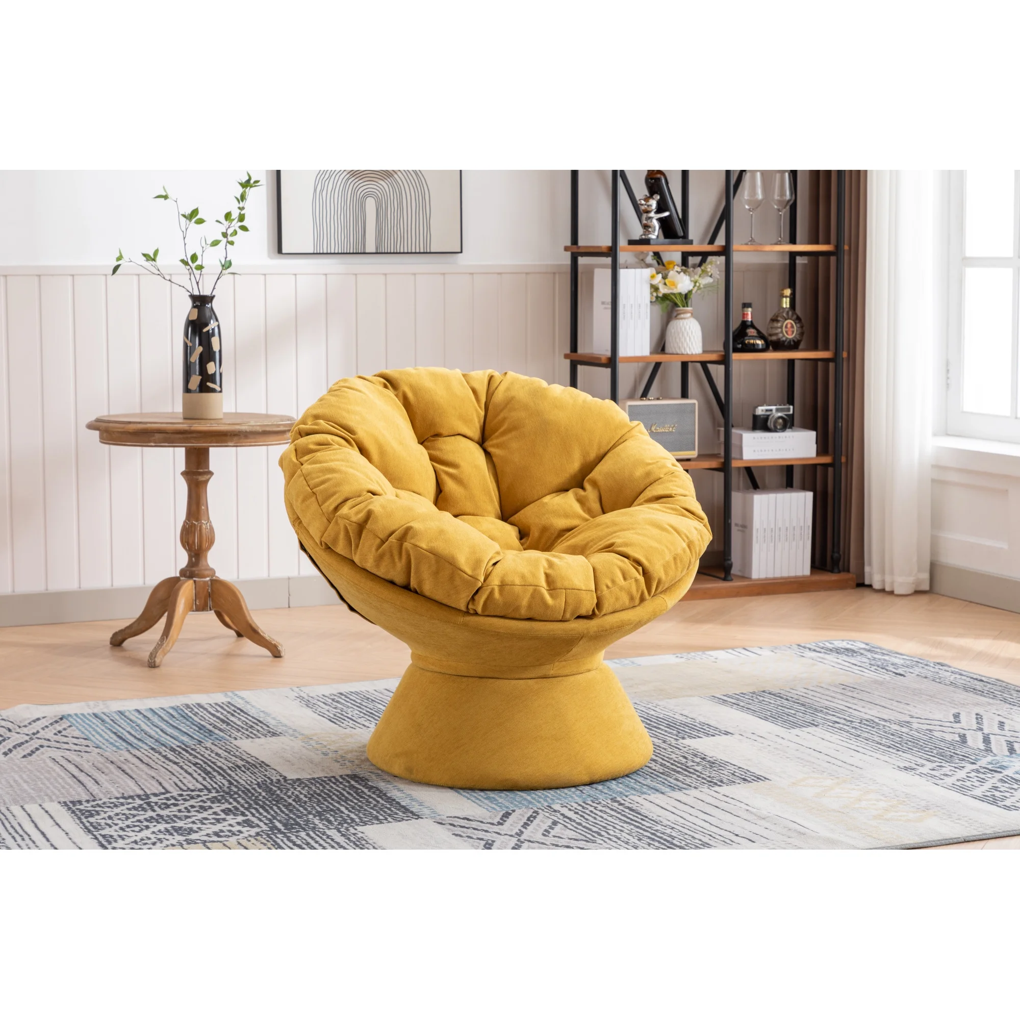 Oversized Swivel Accent Chair, 360 Swivel Barrel Chair, Papasan Chair for Living Room Bedroom