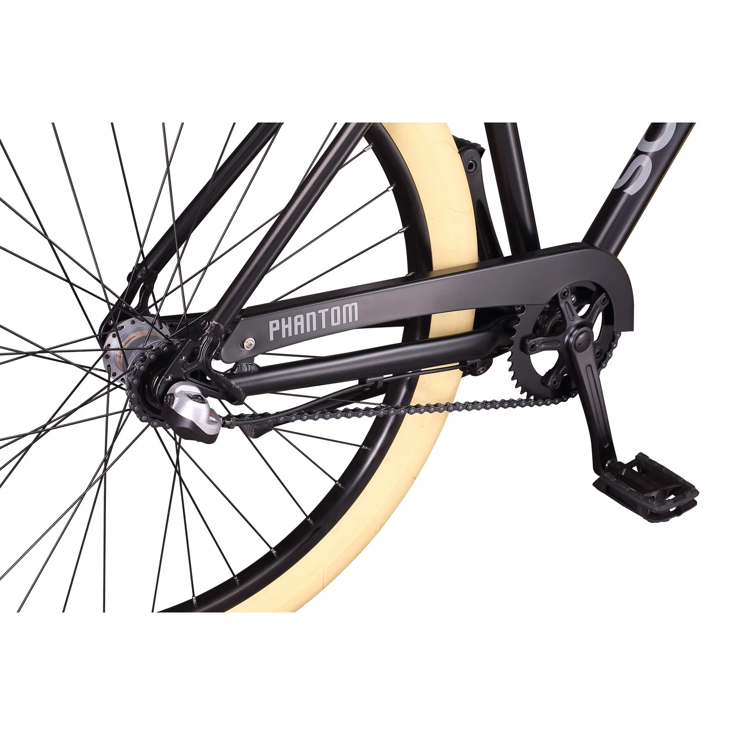 Schwinn Phantom Urban Bike, 27.5-Inch Wheels, 3 Speed, Medium/Large Frame, Black