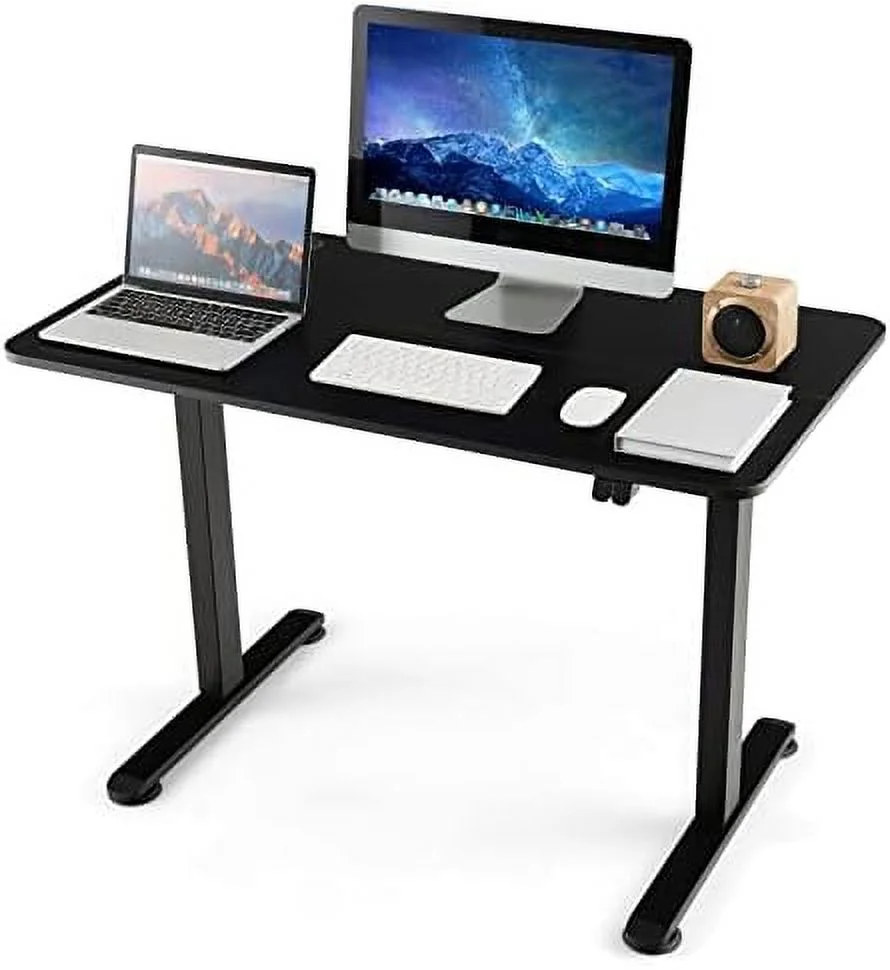 JDZHAPPYLIFE Electric Standing Desk 44 x 24 Inch  Height Adjustable Sit Stand Desk Desk w/Splice Board & Cable Management Hole  Computer Workstation Stand up Desk Home Office Desks  R