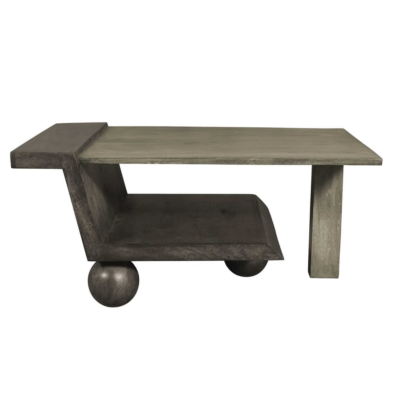 The Urban Port  34 in. Handcrafted Natural Brown Mango Wood Modern Contemporary Design Base Coffee Table