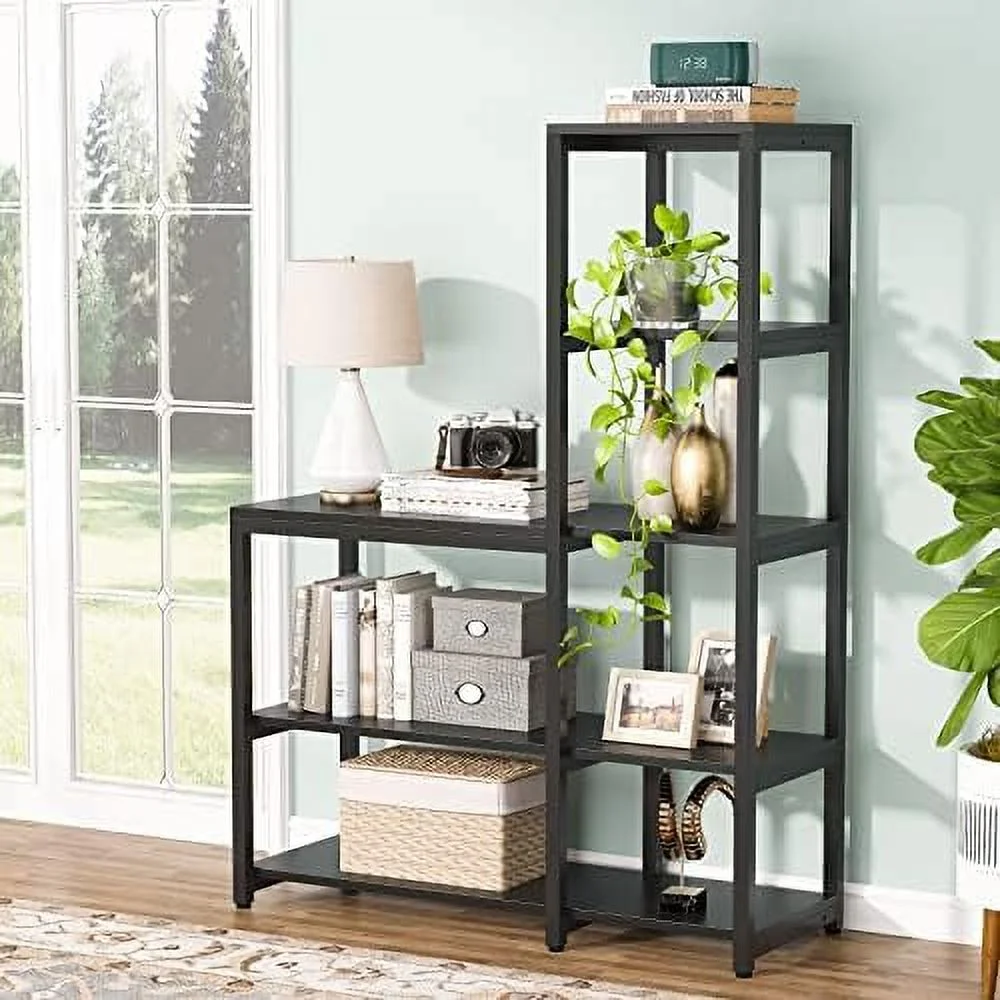 NTTBOBOEC 5-Tier Bookshelf  Ladder Corner Bookshelves Etagere Bookcase  8 Shelves Display Rack   for Living Room Home Office