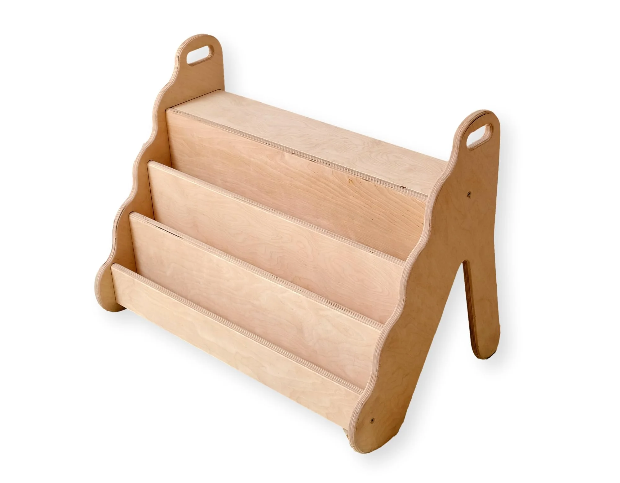 Montessori Freestanding Bookshelf | Easy Access Wooden Storage Rack for Kids | Wooden Shelves for Kid's Room (Seatable Medium)