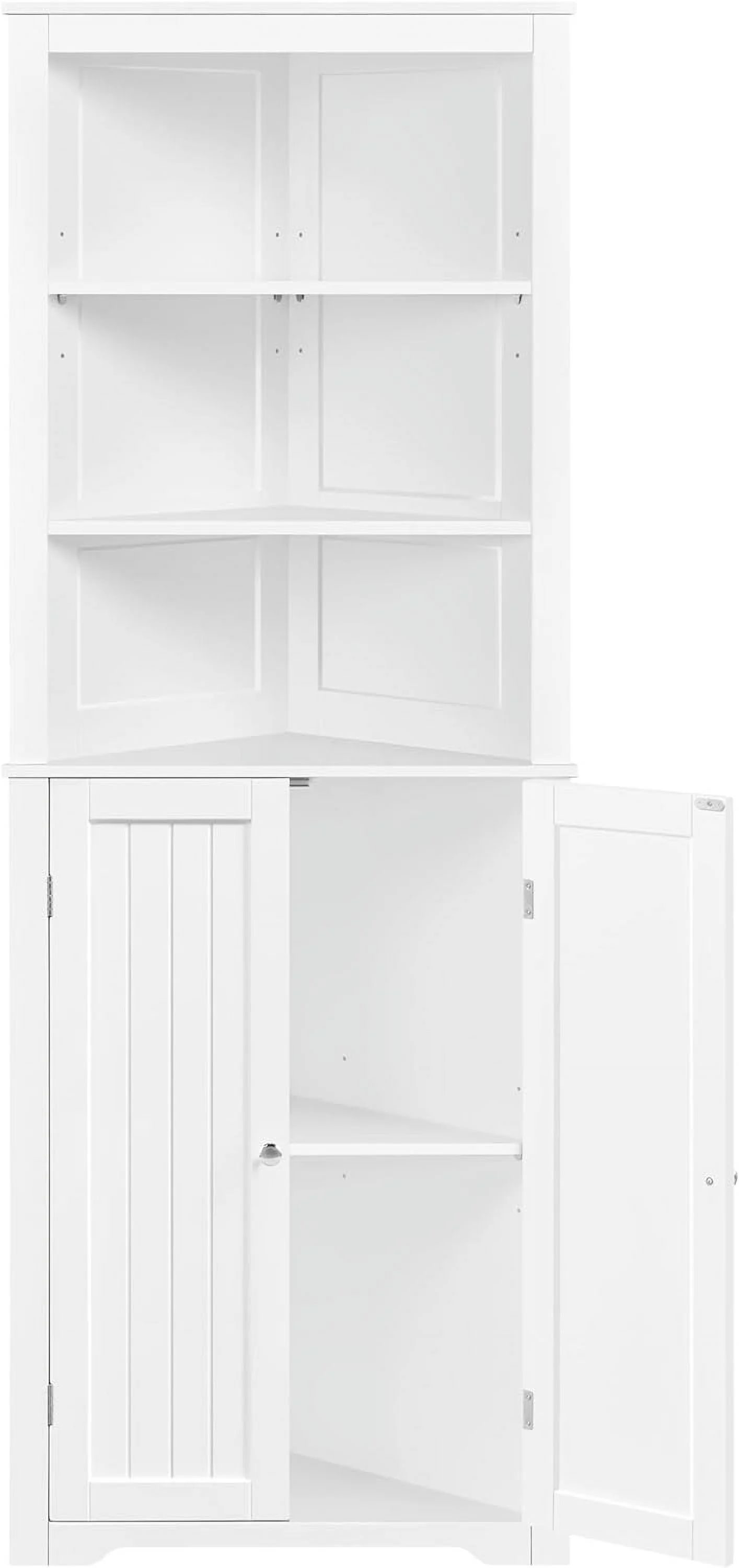 Yaheetech Tall Corner Cabinet with Adjustable Shelves, Freestanding Storage Cabinet with Double Doorsfor Bathroom Living Room, 64.5 in H