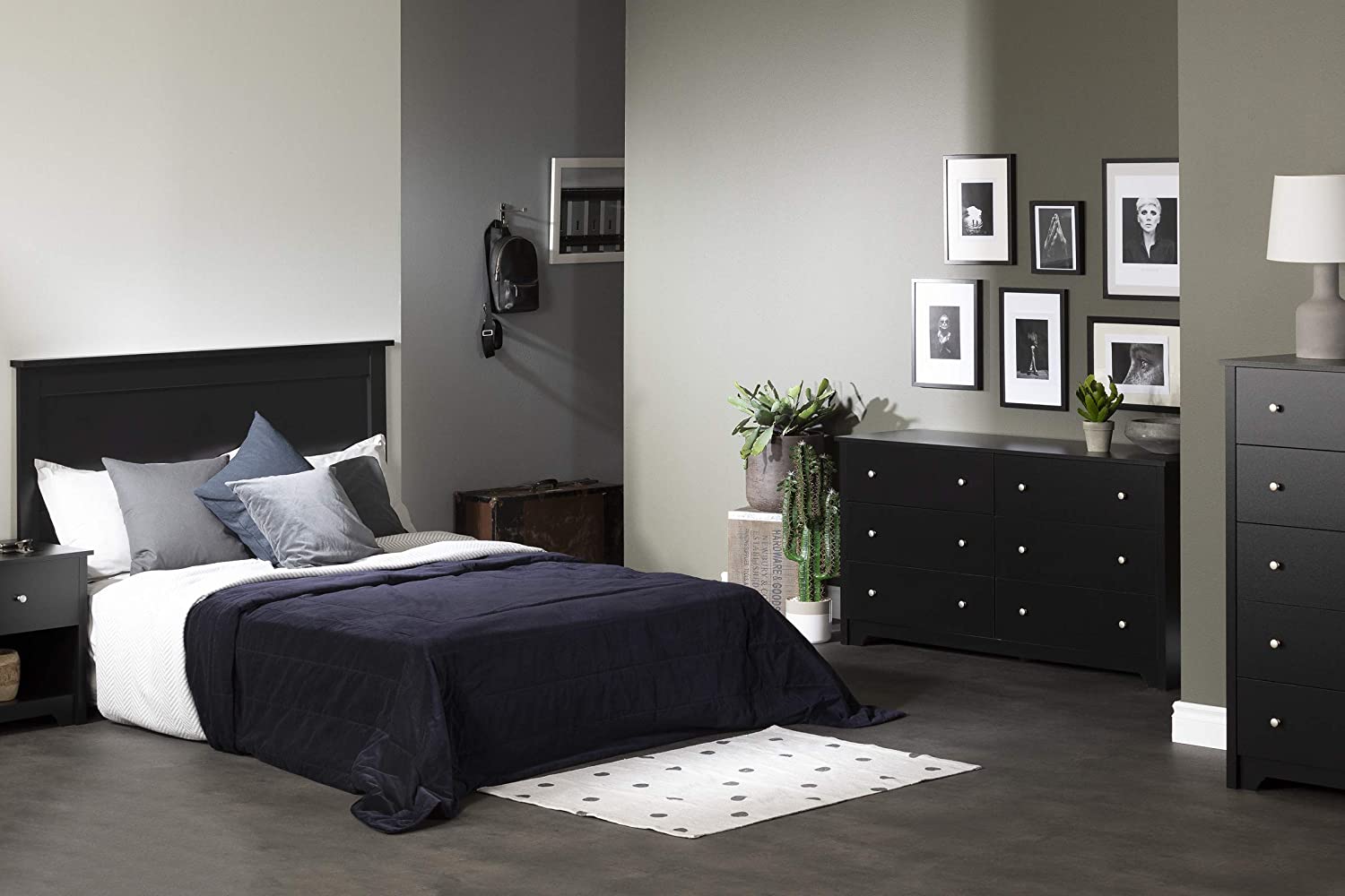 Vio Headboard Full/Queen , 54/60-Inch, Black