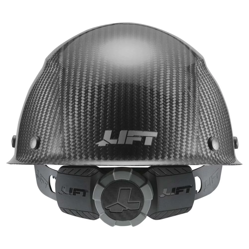 Lift Safety Hard Hat Dax Gloss Black Carbon Fiber Cap Style