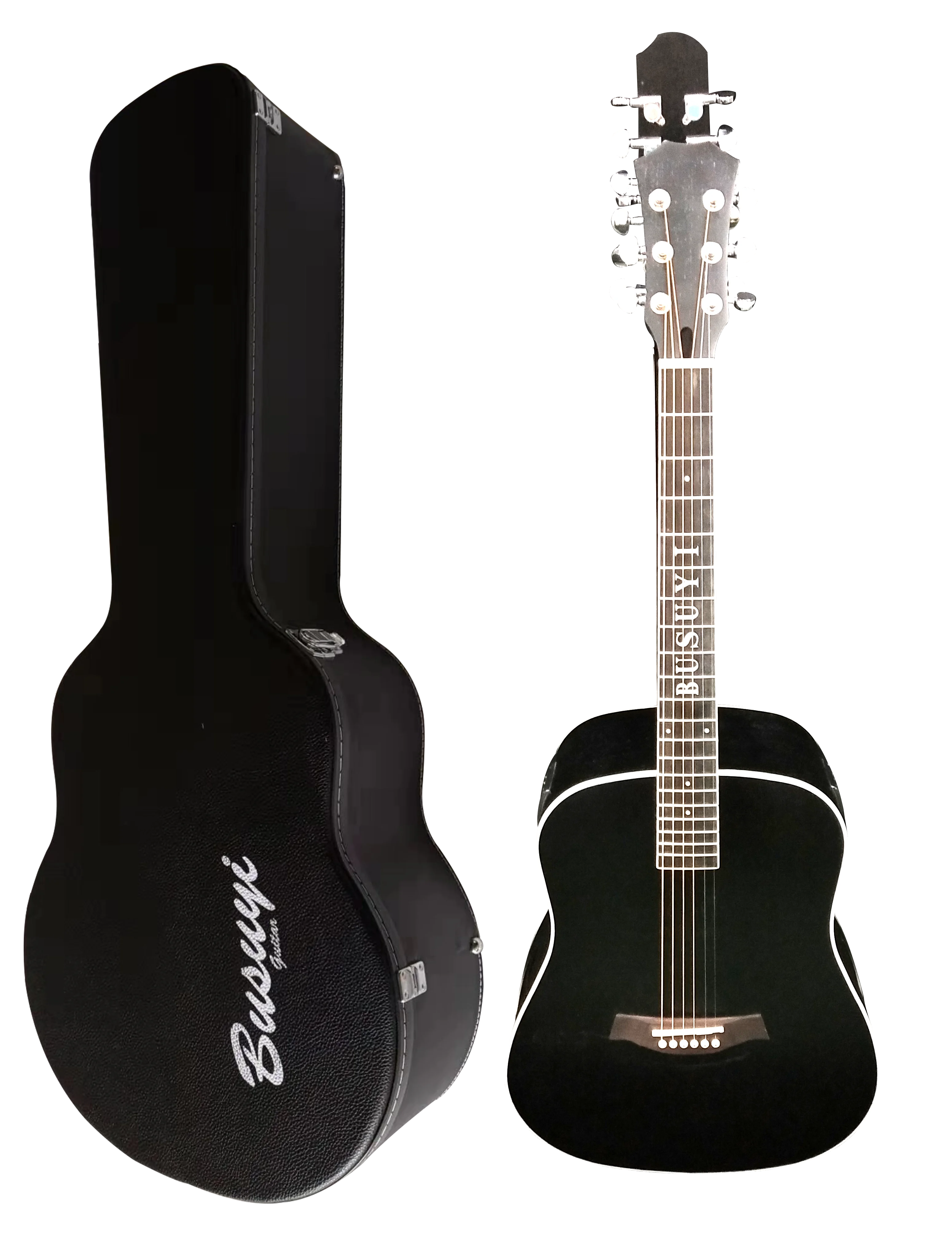 12/6 Strings Acoustic Double Neck, Double Sided Busuyi Guitar 2021 PS With Hard Case